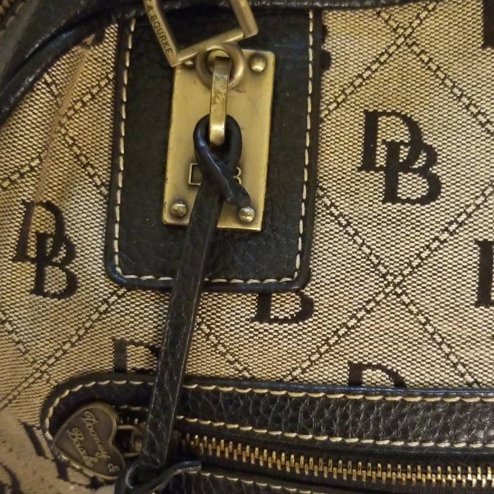 DOONEY & BOURKE SATCHEL NAVY BRAIDED HANDLE BAG - Picture 7 of 8